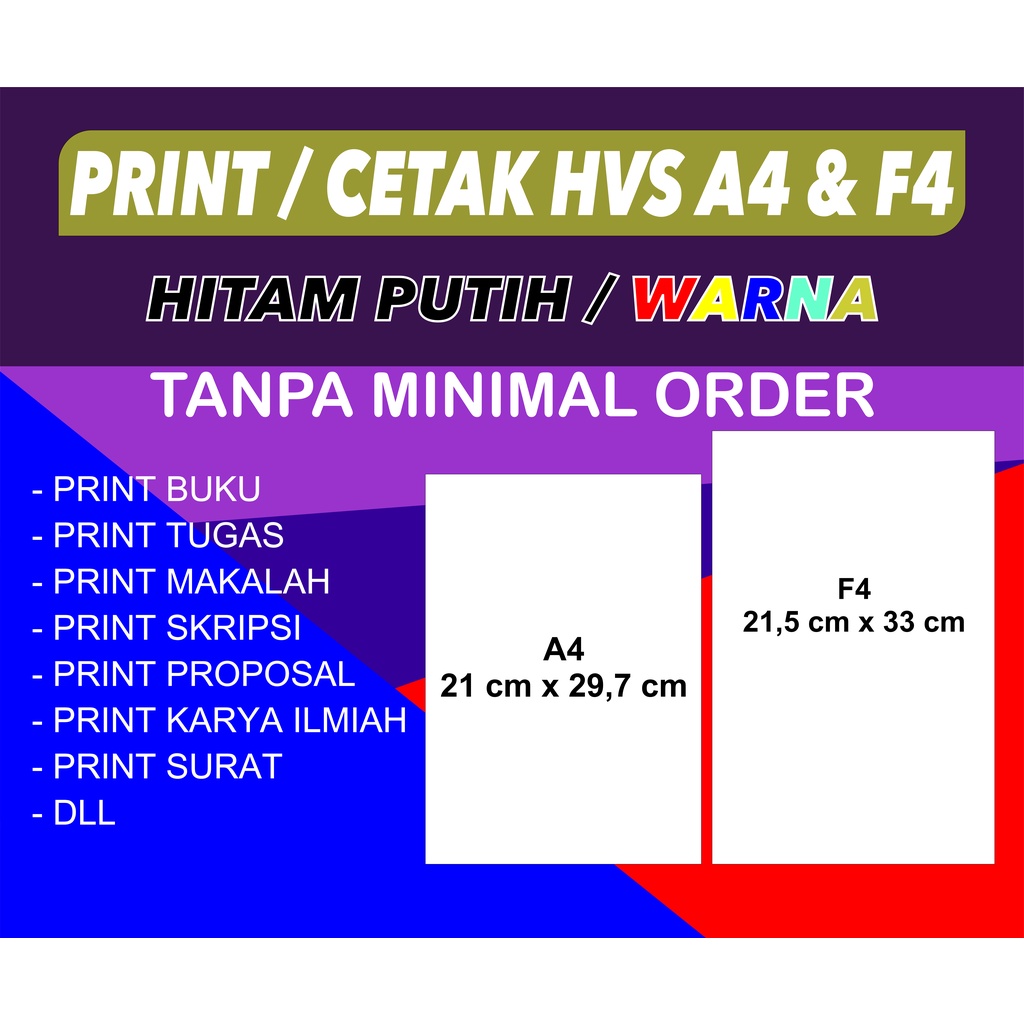 

PRINT / CETAK DOKUMEN MAKALAH PROPOSAL SKRIPSI A4 F4 HITAM PUTIH & WARNA