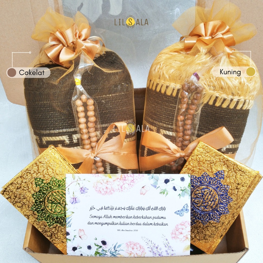 [PKP] Paket Kado Pengantin Hampers Pernikahan Kado Pernikahan Sajadah Turki Couple + Al Quran saku + free tasbih Packing Box Hadiah Wedding