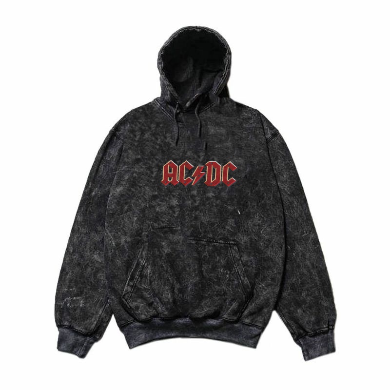 Jaket Sweater Hoodie Sandwash Motif Acdc Flame Premium Washing Hoodie Quality