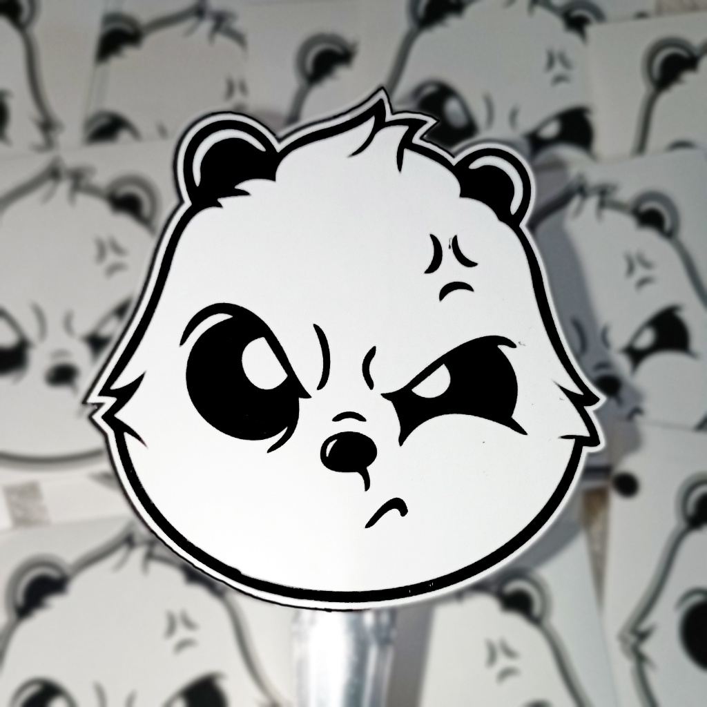 Stiker Panda Kepala Cutting