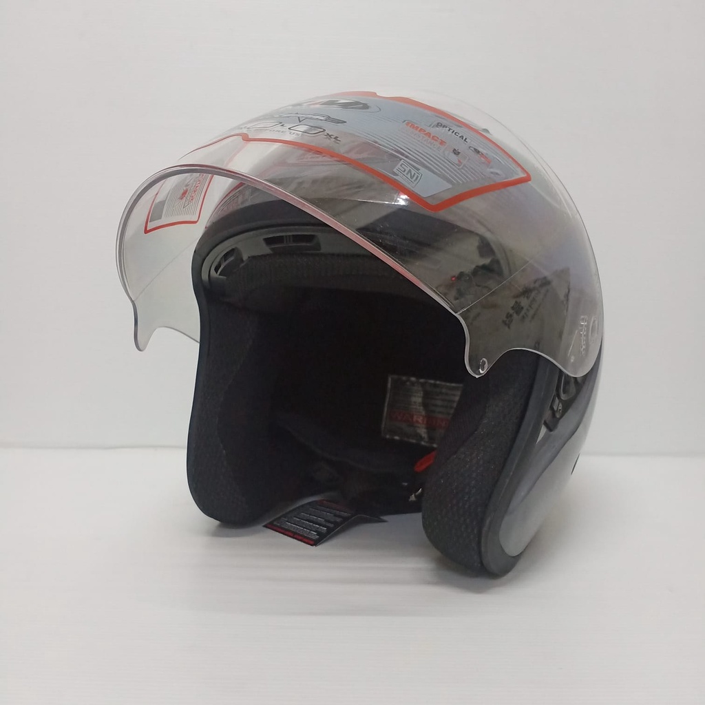 HELM KYOTO SOLID STONEGREY GLOSS HALF FACE SNI