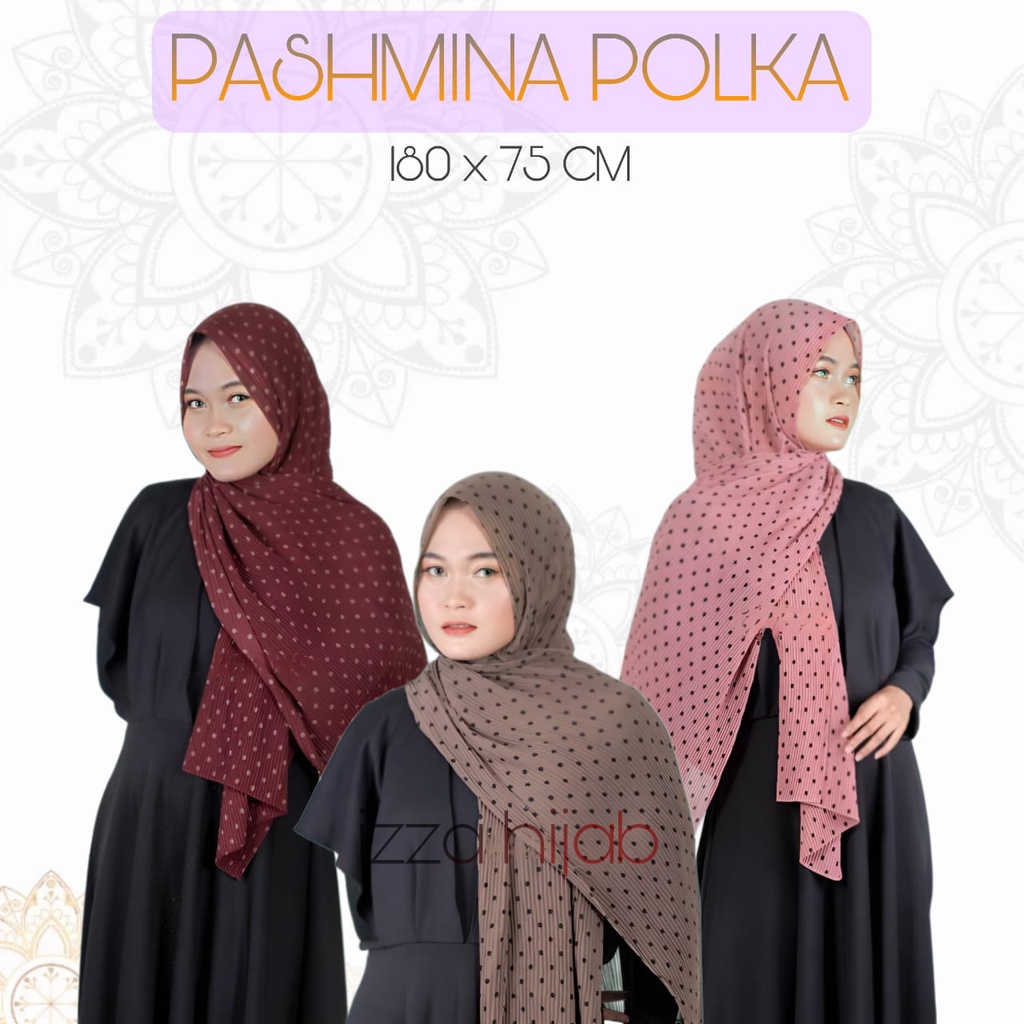 PASHMINA PLISKET POLKA CERRUTY TERBARU // PASHMINA TERBARU MOTIF POLKA PLISKET BY IZZA