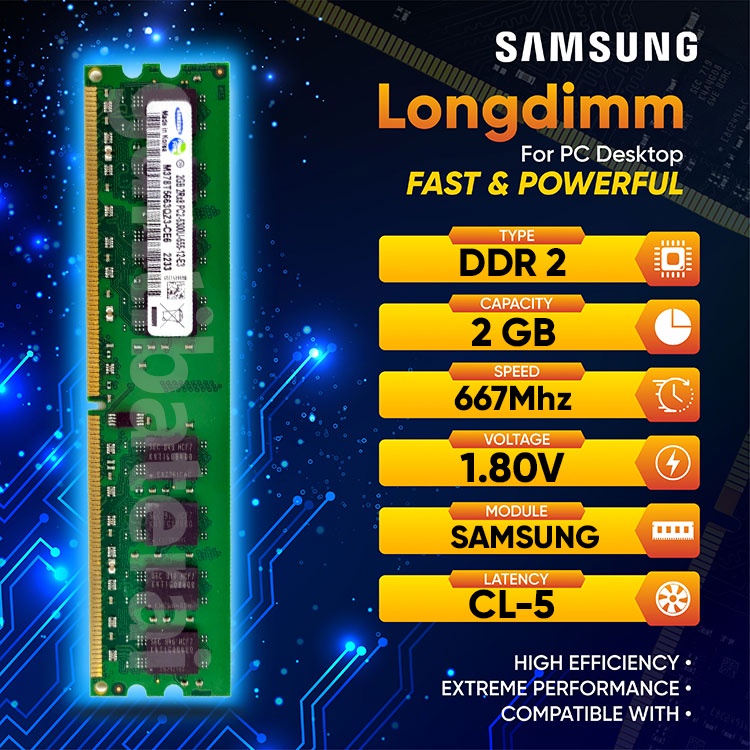 Longdimm Ram PC Komputer 2GB PC2-5300 667 MHz