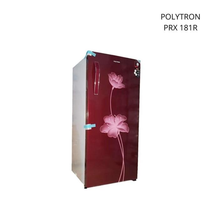 POLYTRON PRX 181 R RED METAL KULKAS 1 PINTU 180 LT LITER PRX181