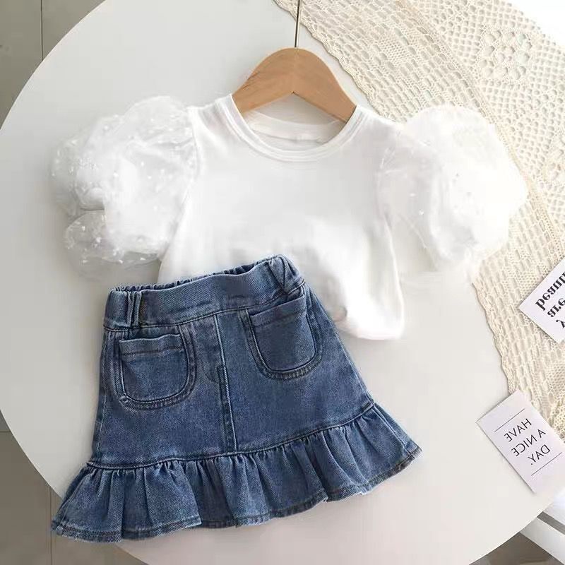 JEANS pendek celana rok anak korea vintage anak lucu korean style