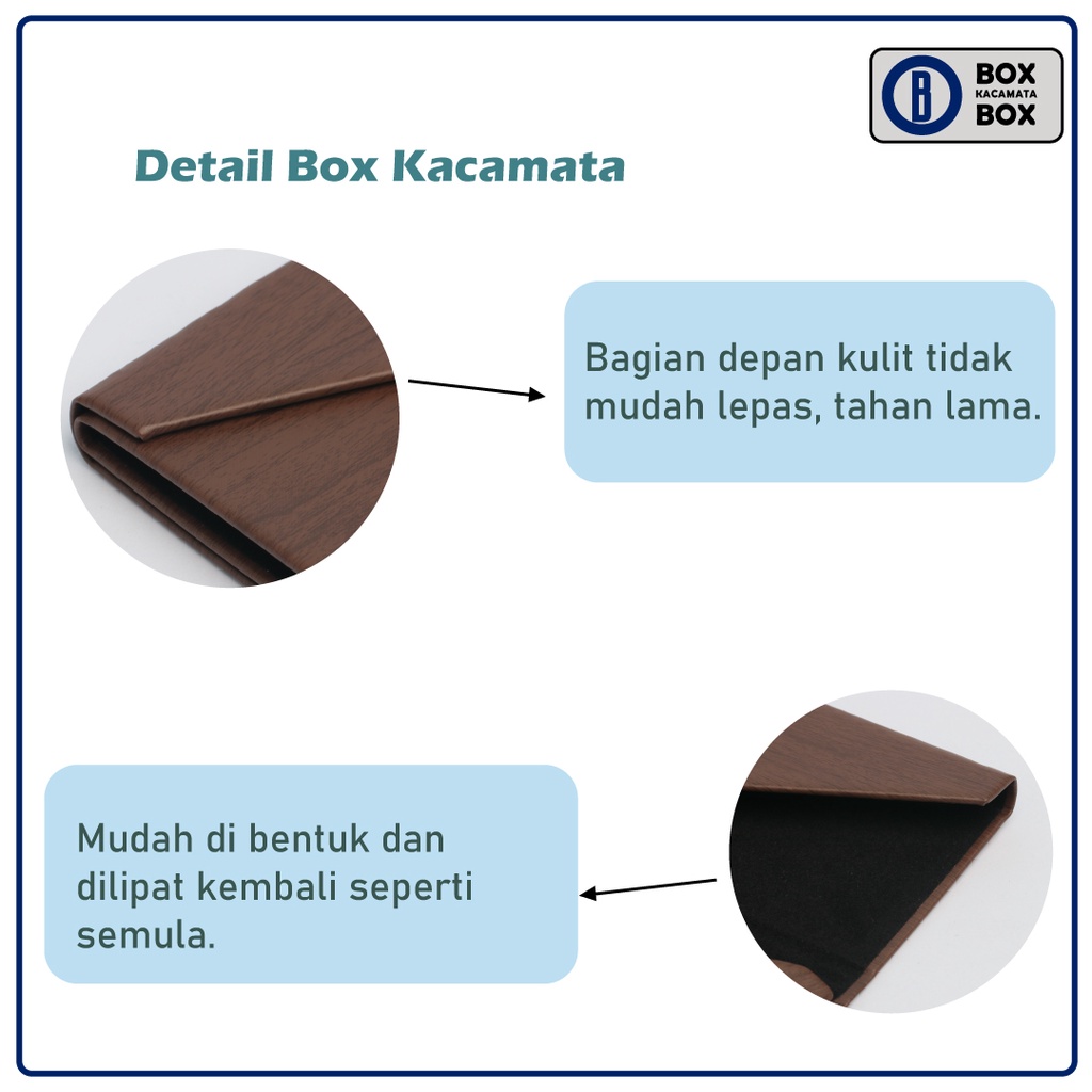 Tempat Kacamata Model Prisma Lipat Simple Pola Kayu Pria Wanita Keren Aestethic P2