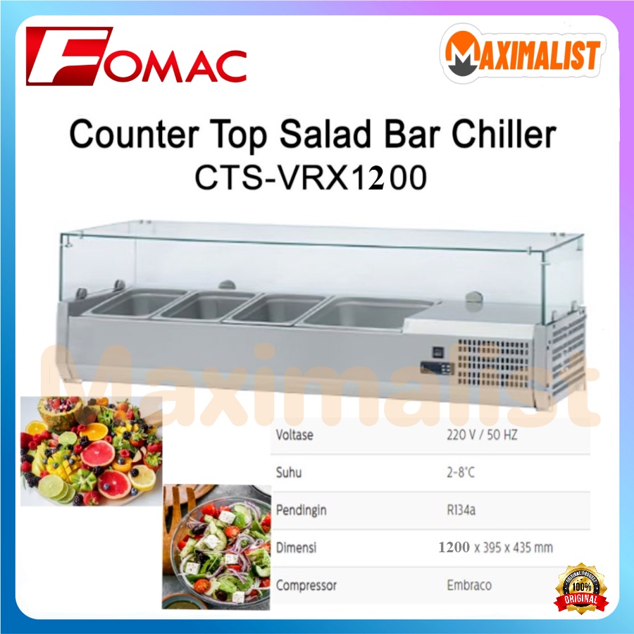 FOMAC Counter Top Salad Bar Chiller CTS-VRX1800 / FOMAC Counter Top Salad Bar Chiller CTS-VRX1500 / 