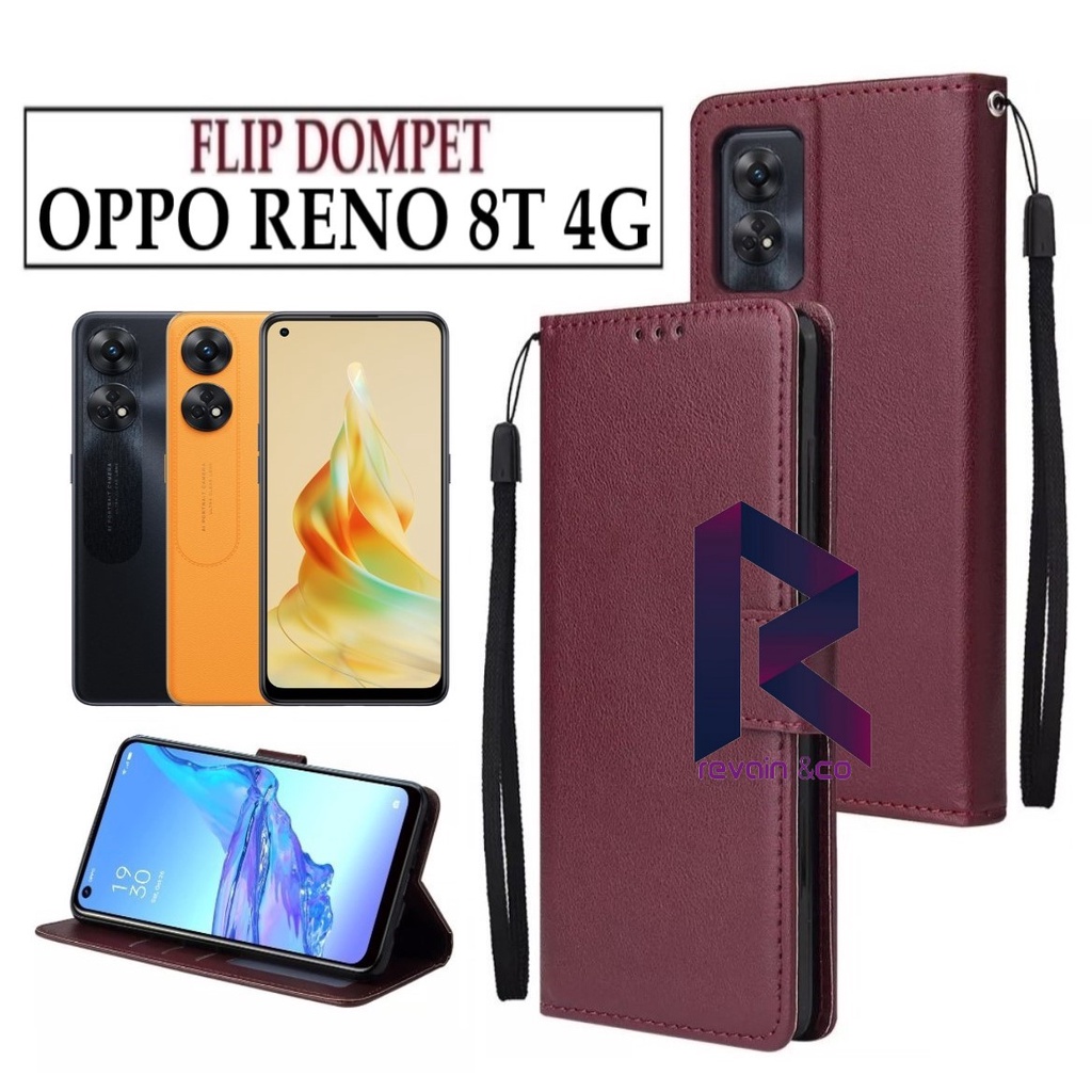 FLIP COVER OPPO RENO 8T 4G FLIP WALLET LEATHER KULIT PREMIUM SARUNG BUKA TUTUP KESING HP FLIP CASE OPPO RENO 8T 4G