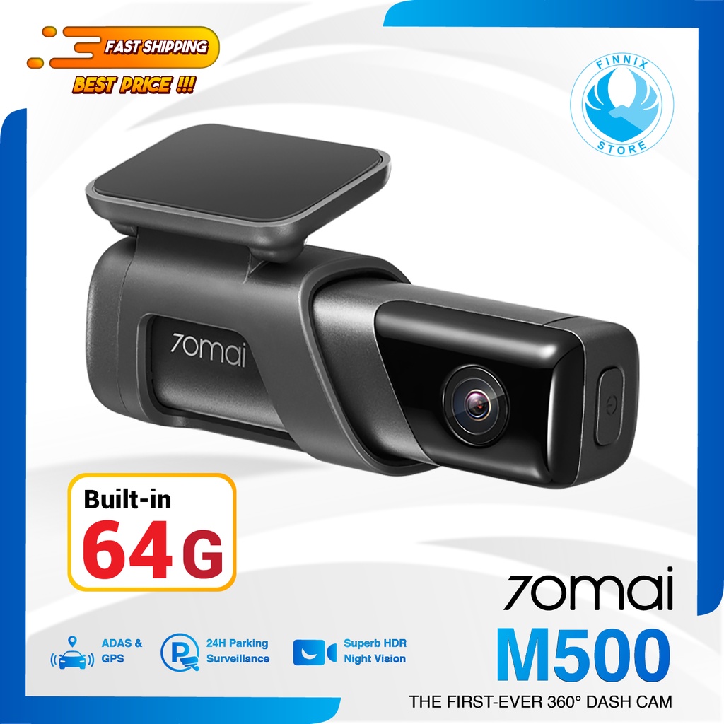 70mai Dash Cam M500 1944P GPS Built-in 64G ADAS Voice Control FOV 170