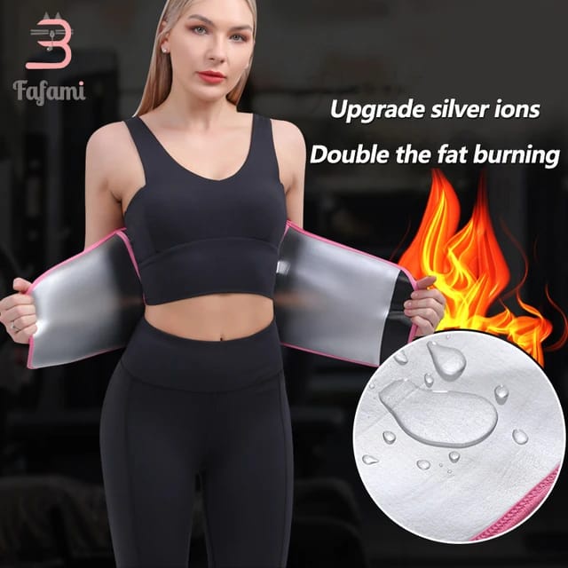 Korset Neoprene Silver Double Ion Efek Sauna Slimming Belt