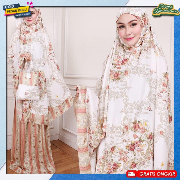 Rukoh Jumbo Nukena Perlengkapan Sholat Set Mukens Mewah Putih Mukenq Warna Polos Mukema Mix Renda Mu