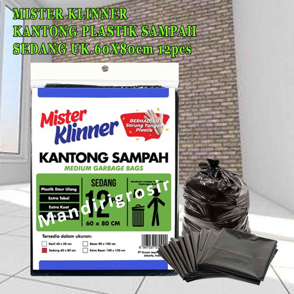 Kantong Sampah* Mister Klinner* Plastik Sedang* UK.M 12pcs