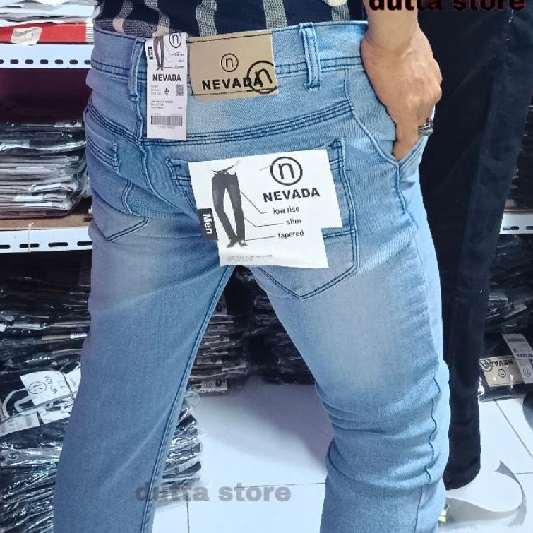 CHEKOUT Celana Panjang Jeans pria Jean Dewasa Melar Nevada Bahan Melar