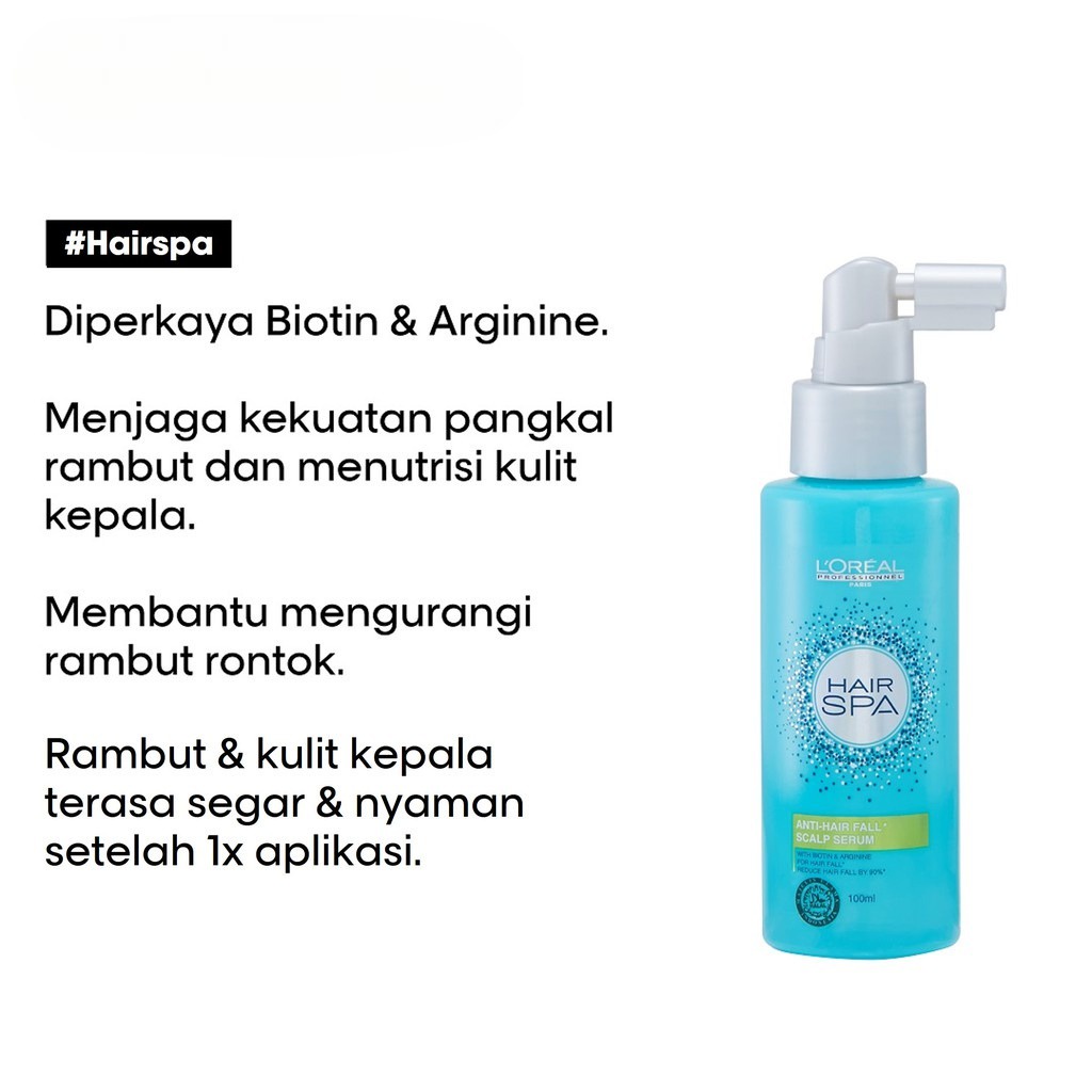 LOREAL Hair Spa Anti Hair Fall Scalp Serum - Serum Nutrisi Perawatan Kulit Kepala Rambut Rontok 100 ml