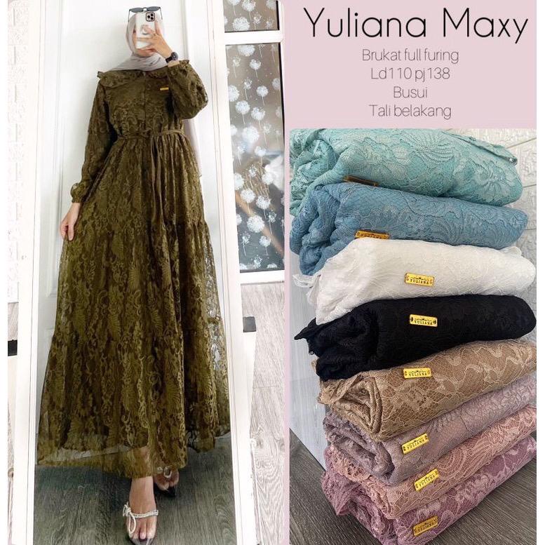 [COD] Yuliana Maxy | gamis burkat full furing GAMIS BEST SELLER