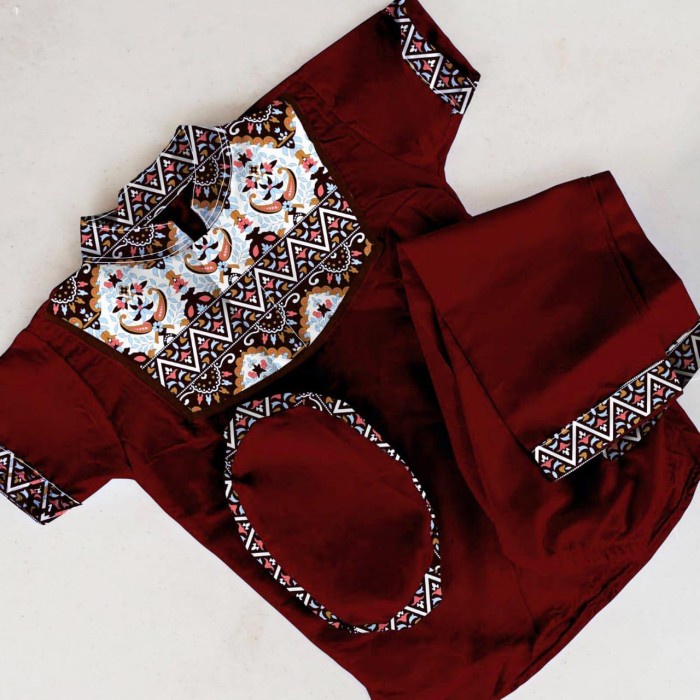 baju anak laki laki  SETELAN BAJU KOKO ANAK LAKI LAKI MODEL BATIK MUSLIM UMUR 1-10 TAHUN - marun, 10