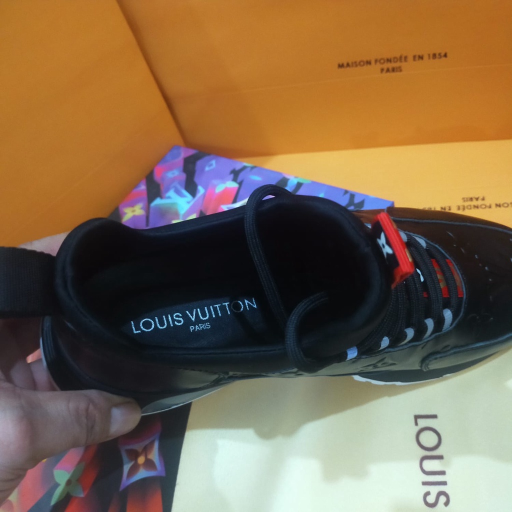 lv sneaker mirror quality sepatu pria kulit shoes cowo high end slip on tanpa tali