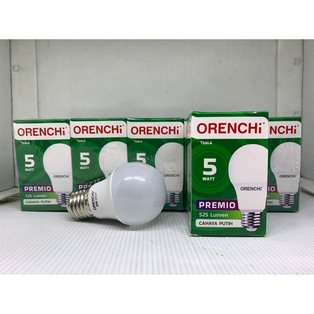 Lampu LED Orenchi Premio 5 Watt 5Watt /  Lampu Bohlam Orenchi Premio LED 5 W 5W Cahaya Putih SNI by Tesla