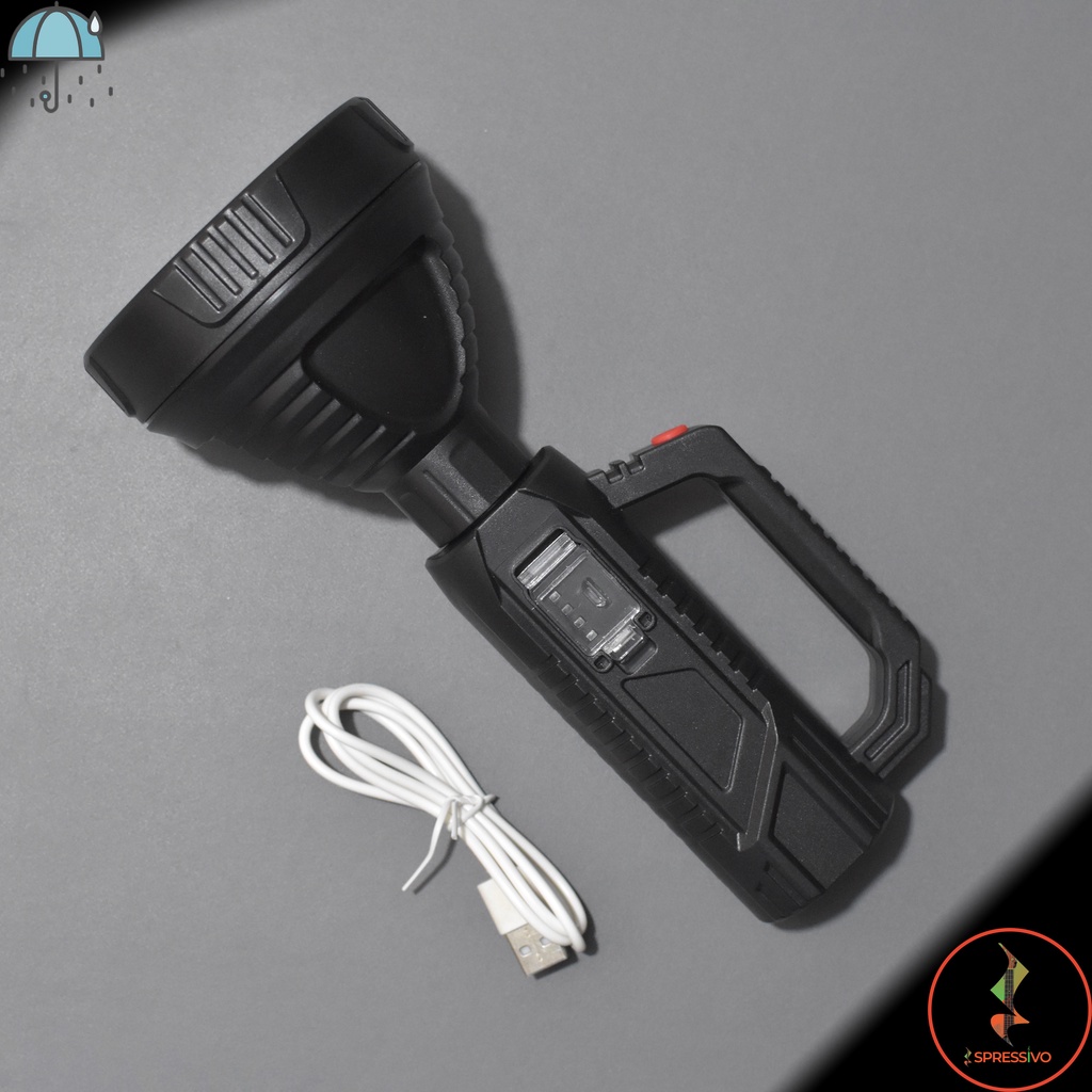 Lampu Senter Outdoor 3 Mode Flashlight Sinar Terang Rechargeable USB