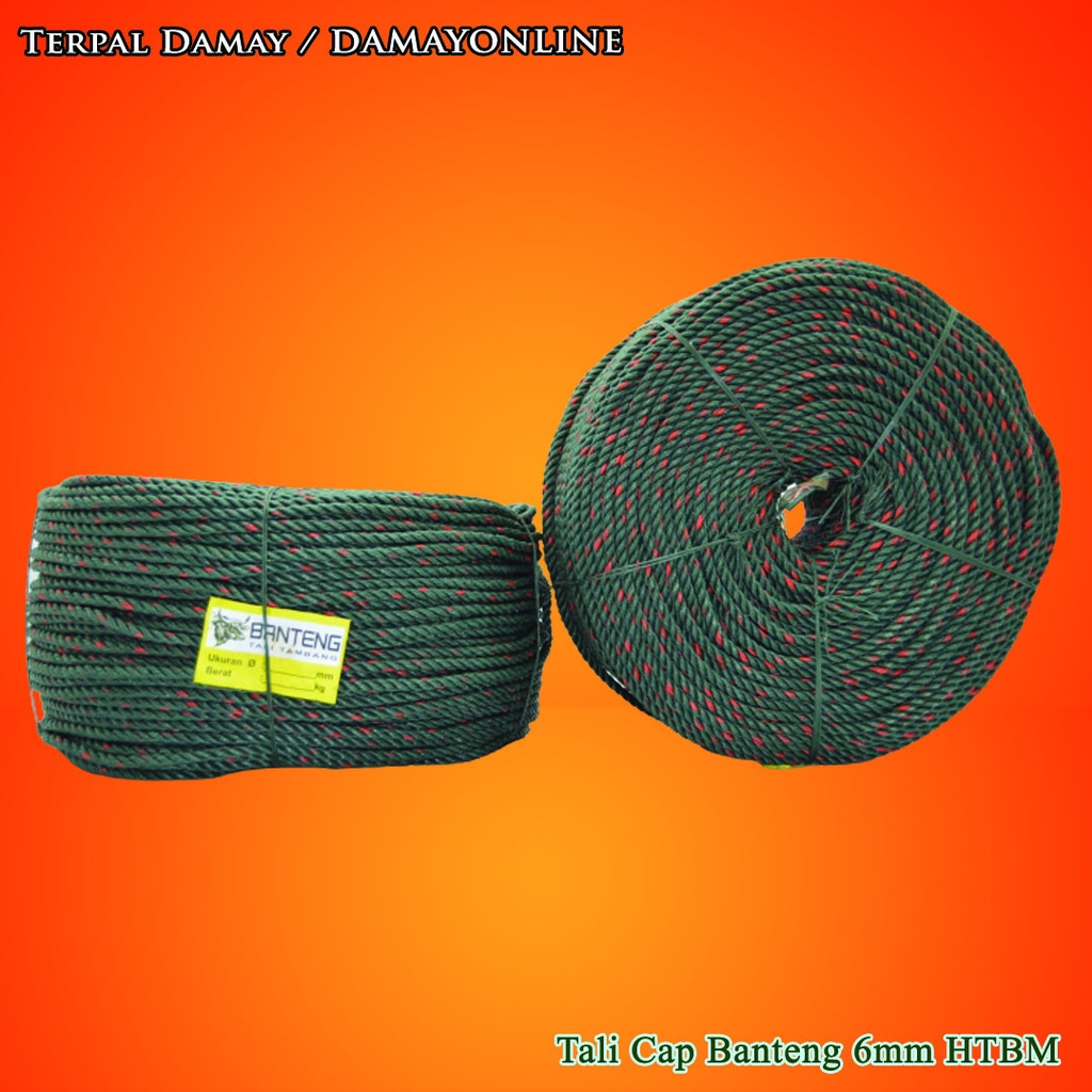 

Tali Tambang 6mm Hijau Bintik Merah / Rol ( Harga Per Rol )