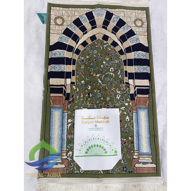 Sajadah Motif Rawdah Hijau Original Madinah
