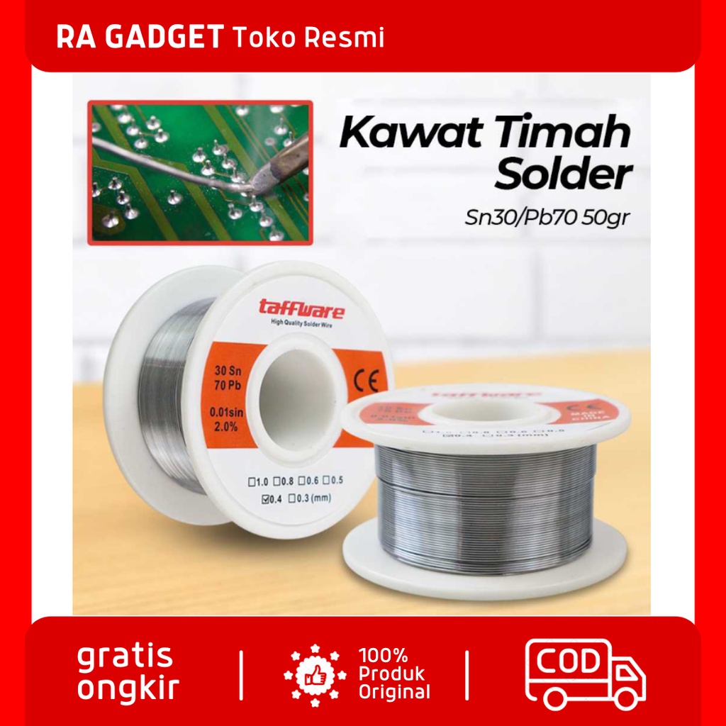 Kawat Timah Solder Wire Sn60/Pb40MM 50gr / Kawat Timah Las Lunak besar Segel Roll Rol Gulung Alumuni