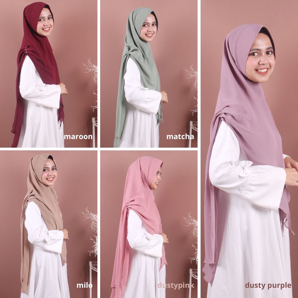 KHIMAR SYARI TERSANJUNG / JILBAB KHIMAR 2 LAYER CERUTY BABYDOLL / HIJAB INSTANT MENUTUP DADA / JILBAB INSTAN JUMBO