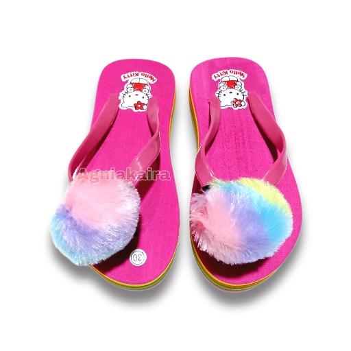 Sandal Flat Anak Perempuan Motif Pelangi Terbaru