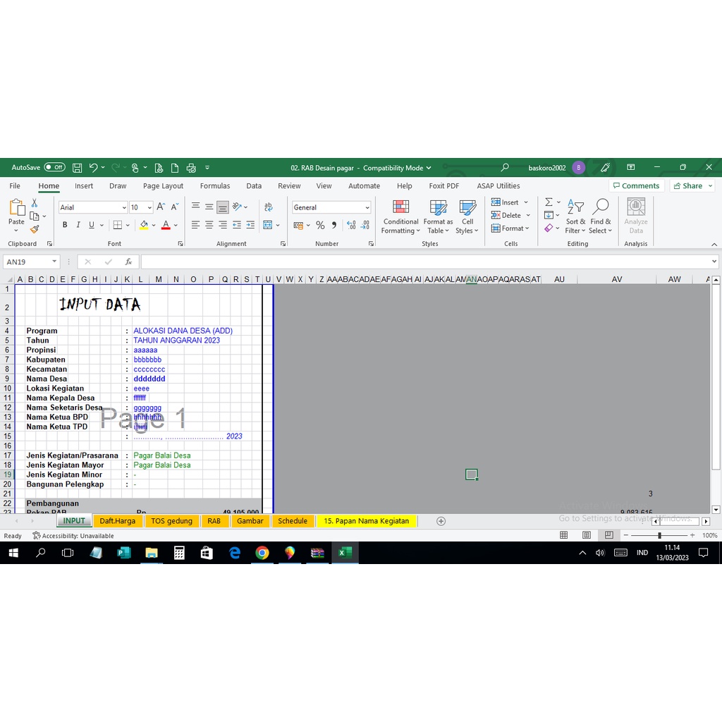 Aplikasi RAB Desain Pagar Kantor Desa Rumah Sekolah Dan Lain Lain
