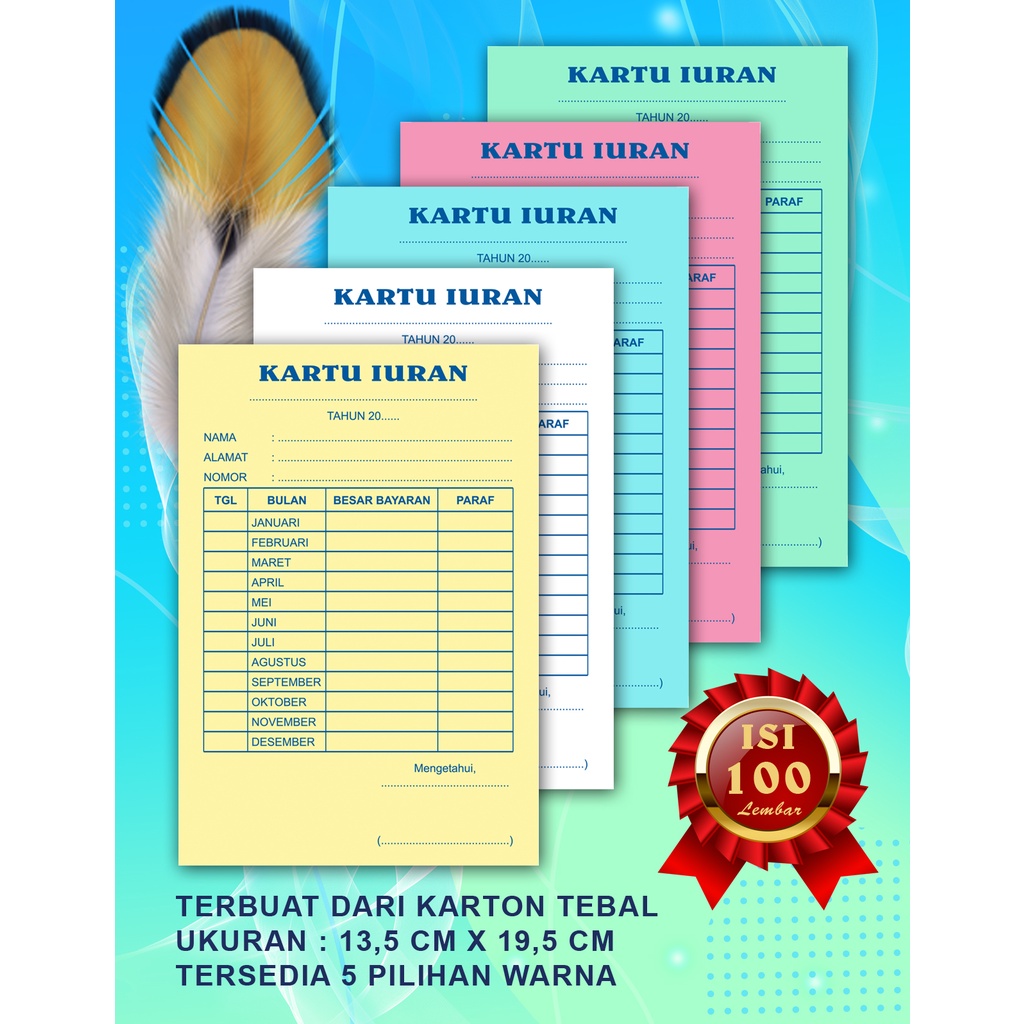 KARTU IURAN, KARTU IURAN WARGA, KARTU IURAN KEAMANAN