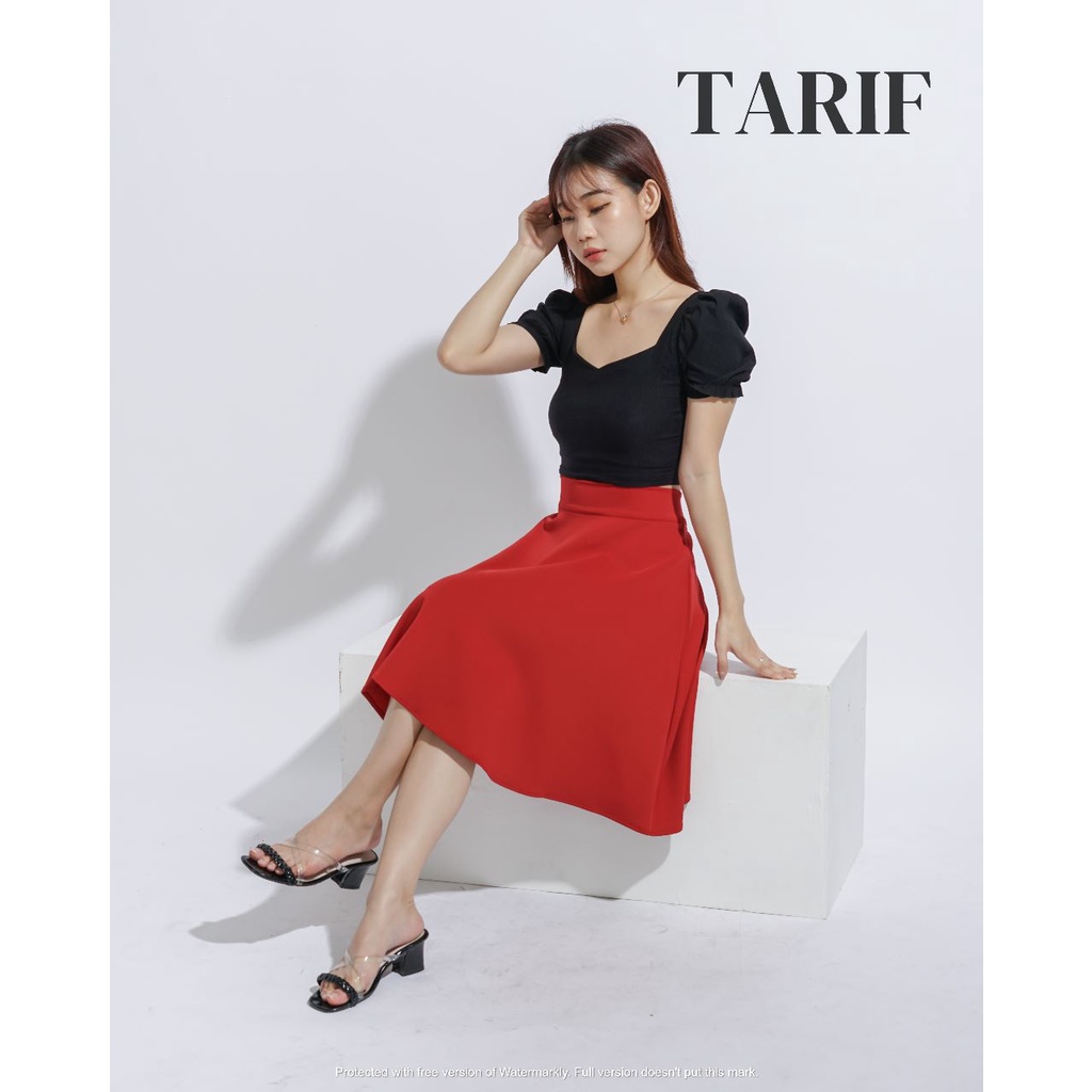 Naomi Flare Skirt Korean Style By TARIF- Rok High Waist 1/2