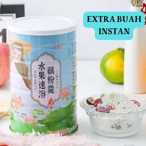 Lotus Root Powder Bubuk akar teratai Sarapan Diet Sehat Halal Lengkap 500gram/Makanan sehat BELI 2 DAPAT GELAS +SENDOK