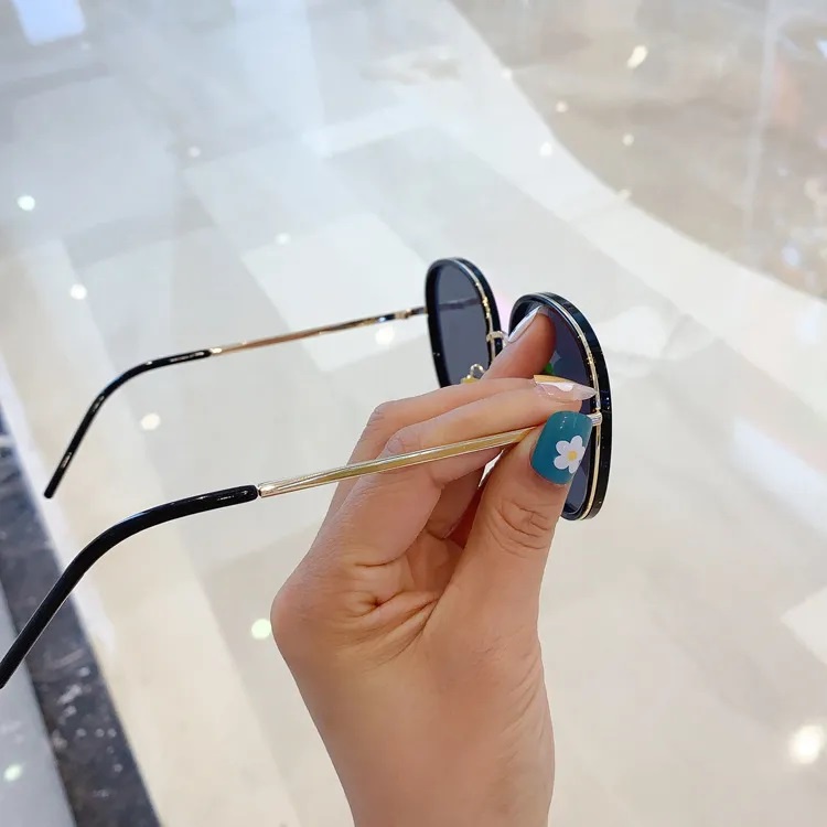 MMM Kacamata Wanita Hitam Bulat Korea 6628 Fashion Vintage Kaca Mata Wanita Gaya Sunglasses Unisex