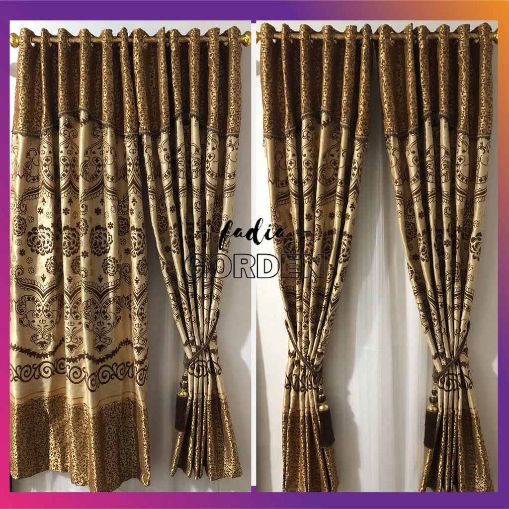 Gorden Blackout Floking Motif Bludru Timbul/Gorden Blackout Bludru Ploking /Gorden Hordeng Bludru Pr