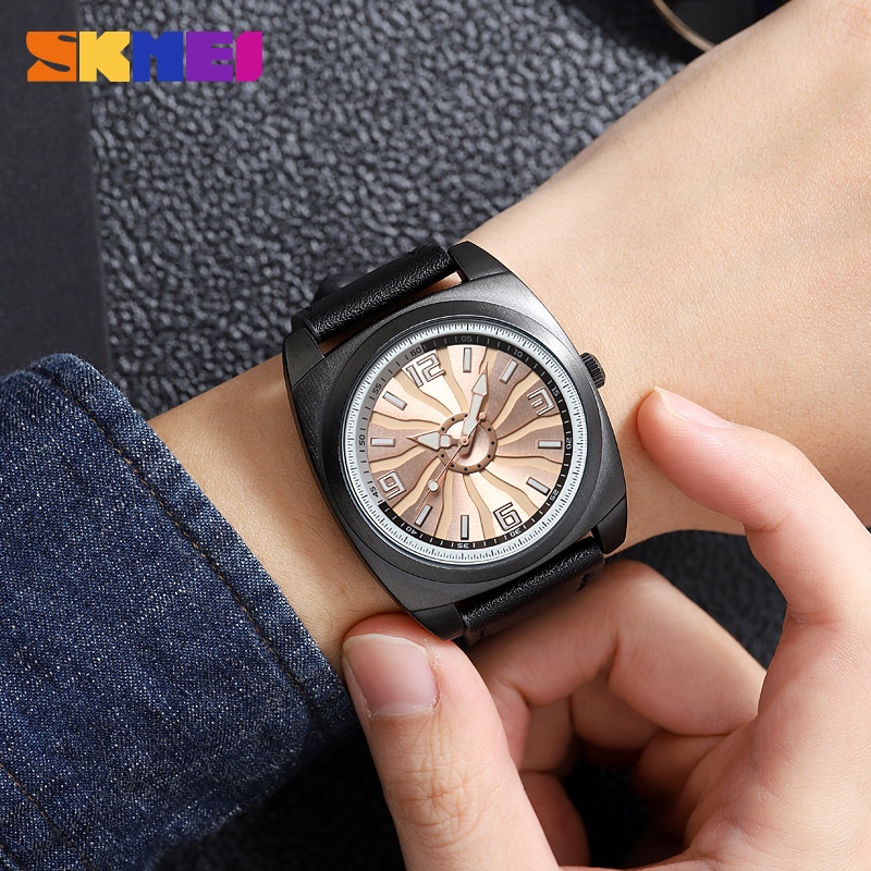 SKMEI 2060 Jam Tangan Pria Analog Kasual Style Tali Kulit WATCHKITE WKOS