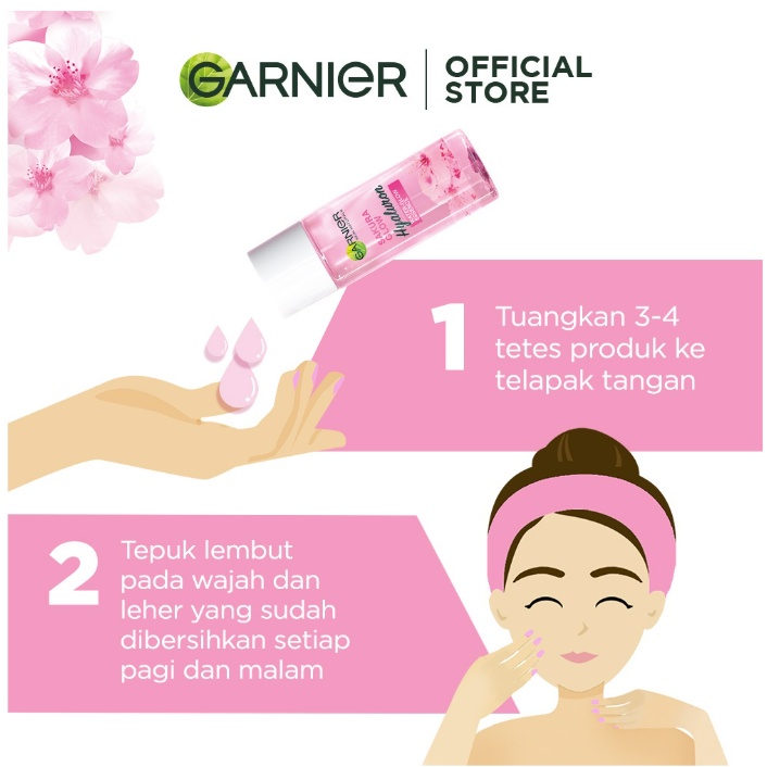 Garnier Sakura Glow Hyaluron Water Glow Essence - Melembabkan Kulit dari Dalam
