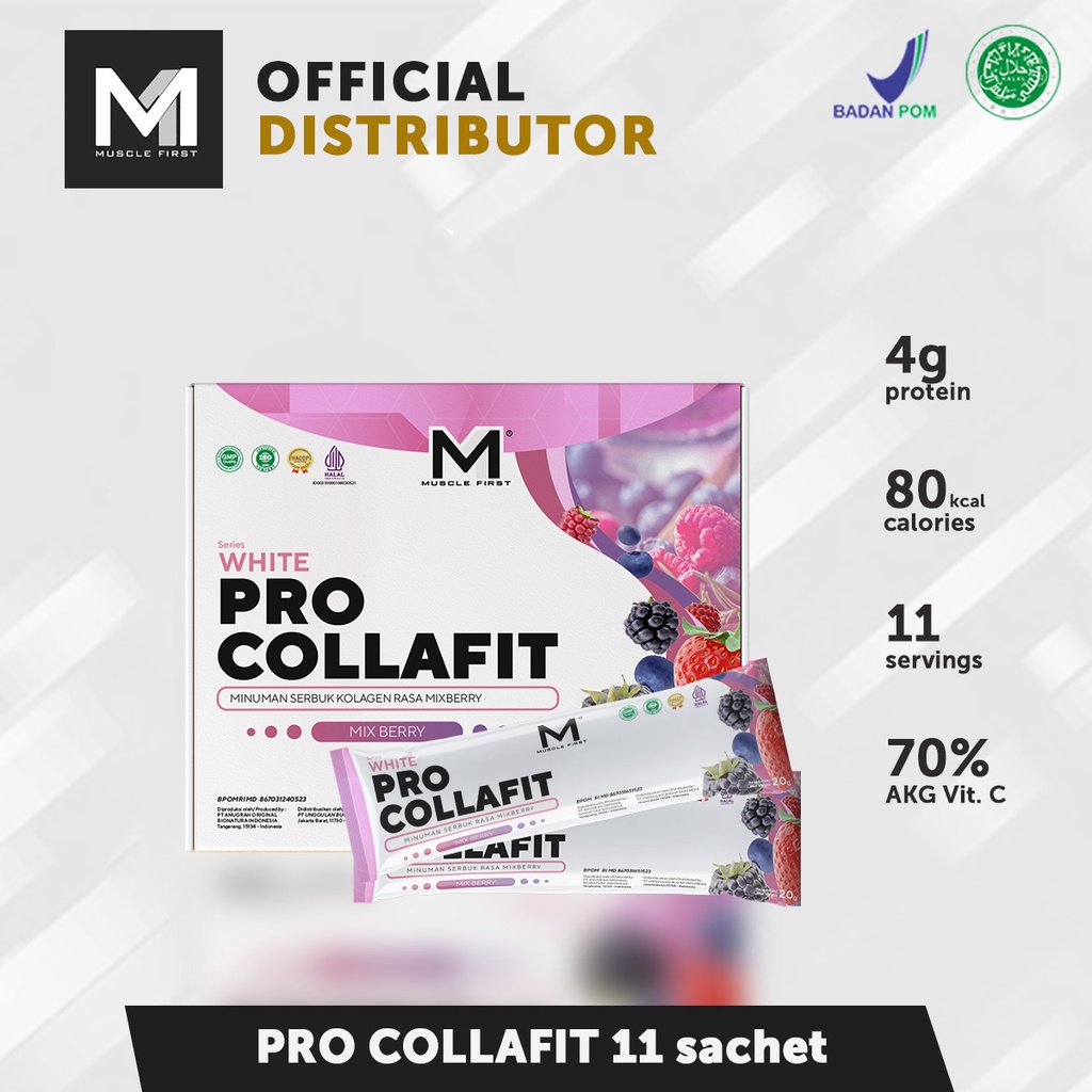 Muscle First M1 Pro Collafit - Collagen Drink with Japan L-Gluthatione 220 gram isi 11 sachet