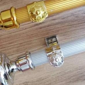 Batang Pipa Besi tirai Gorden Gordyn polos/tiang rel besi fullset