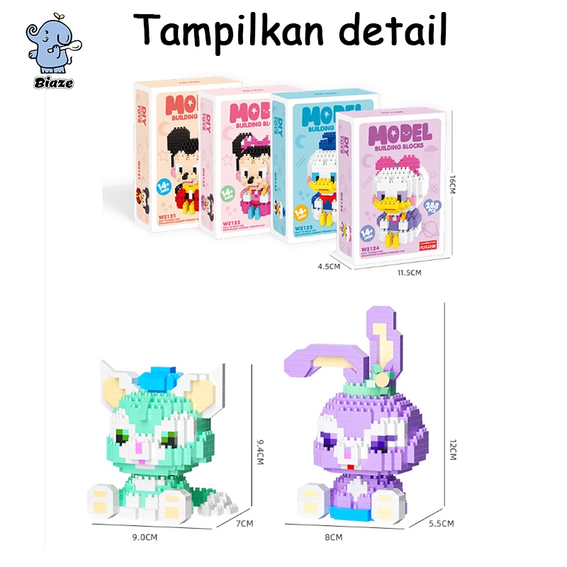 Biaze Mainan Balok Susun  Mainan Anak Mainan Edukasi DIY 3DPuzzle Nano Block