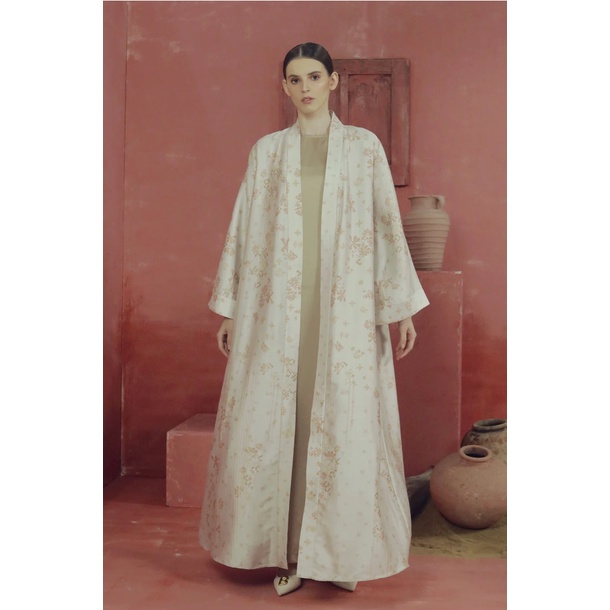 Khanum Abaya Outer - Maroon, Cream Benang jarum benangjarum XS S M L XL XXL buttonscarves series voa