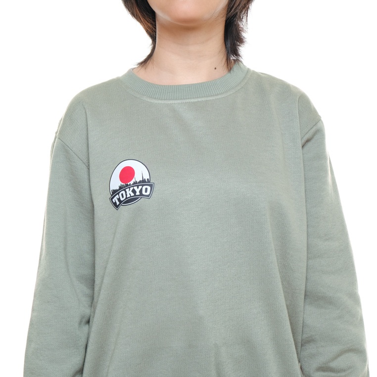 SWEATER_ID Basic Sweater TOKYO Sablon Premium Pria Wanita Fleece Tebal