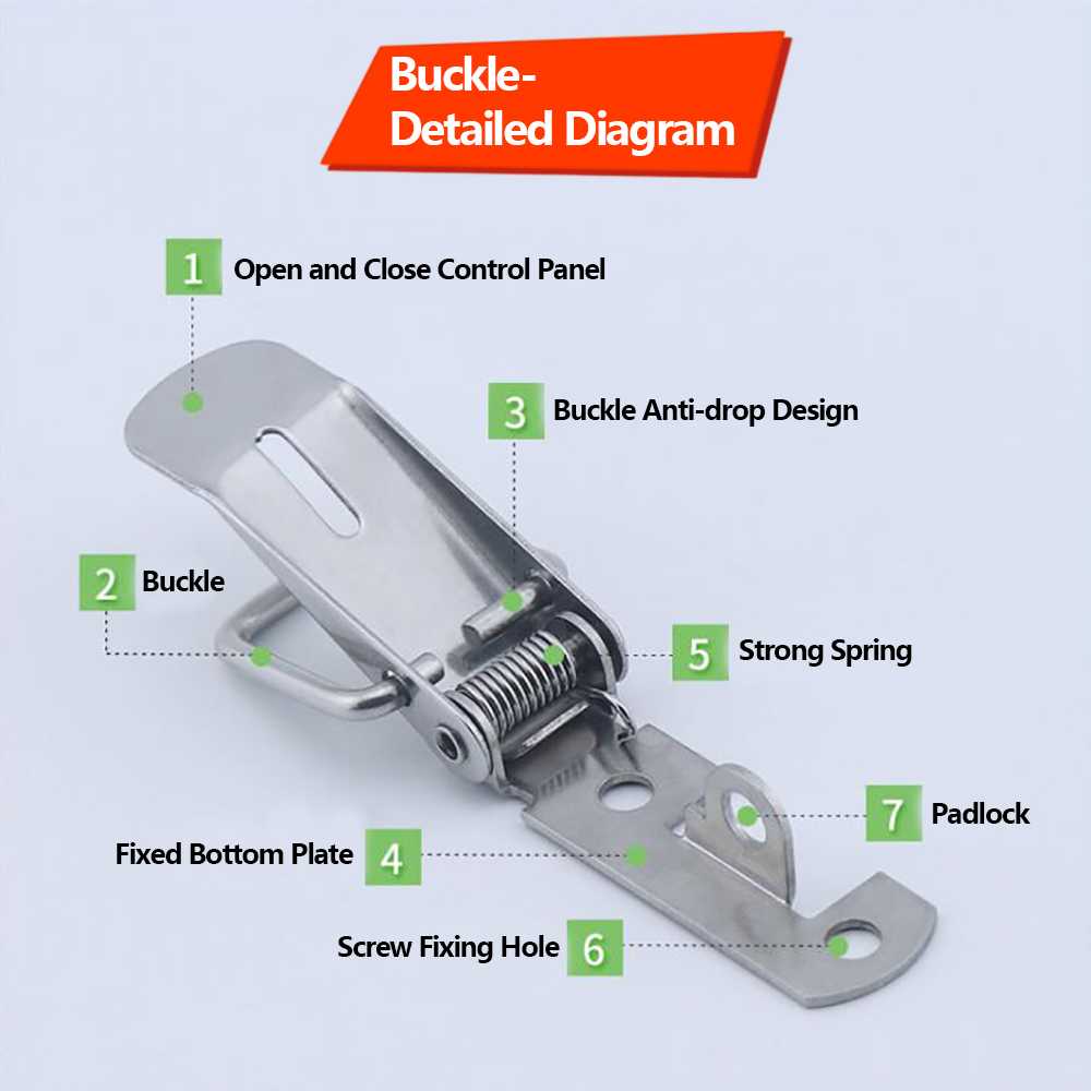 Kunci Peti Pengait Spring Loaded Buckle Lock Stainless Steel Pengunci Kotak Penyimpanan Lemari Brankas Berkualitas