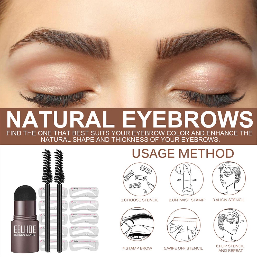 EELHOE Cetakan Alis Tempel Eyebrow Powder Stamp Set - WZT13