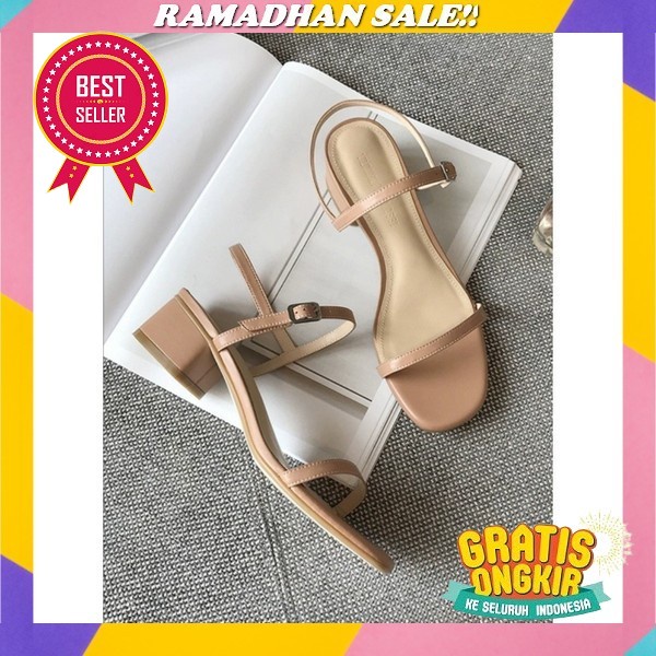 Sandal Sendal Hak High Heels Tinggi Wanita Perempuan Zara Murah Import Korea Kondangan Nr01Ls Hitam 