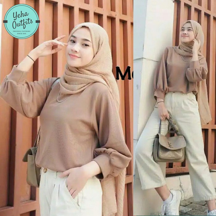 Atasan Wanita Yumma Blouse Wanita Korea | Baju Atasan Muslim Lengan Panjang Terbaru - Dusty Outfit T
