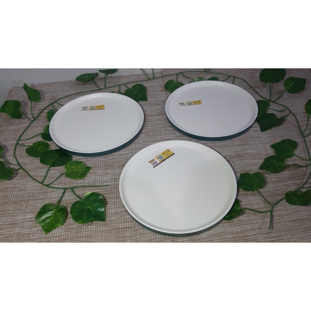 PGD-06C5, LG CREAM piring salad dua warna putih doff dan hijau tua 6 inch melamine golden dragon