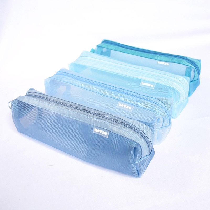

Mood Color Blues Series Nylon Mesh Pencil Case