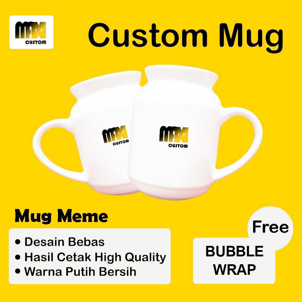 MUG GELAS MODEL MEME (MURAH) CETAK CUSTOM SATUAN / GROSIR  / MUG CUSTOM / GELAS CUSTOM