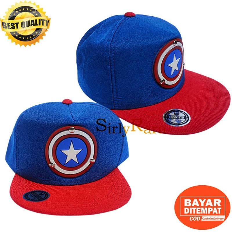 Topi Snapback Anak Laki Laki Logo CAPTAIN AMERIKA bisa bayar di tempat