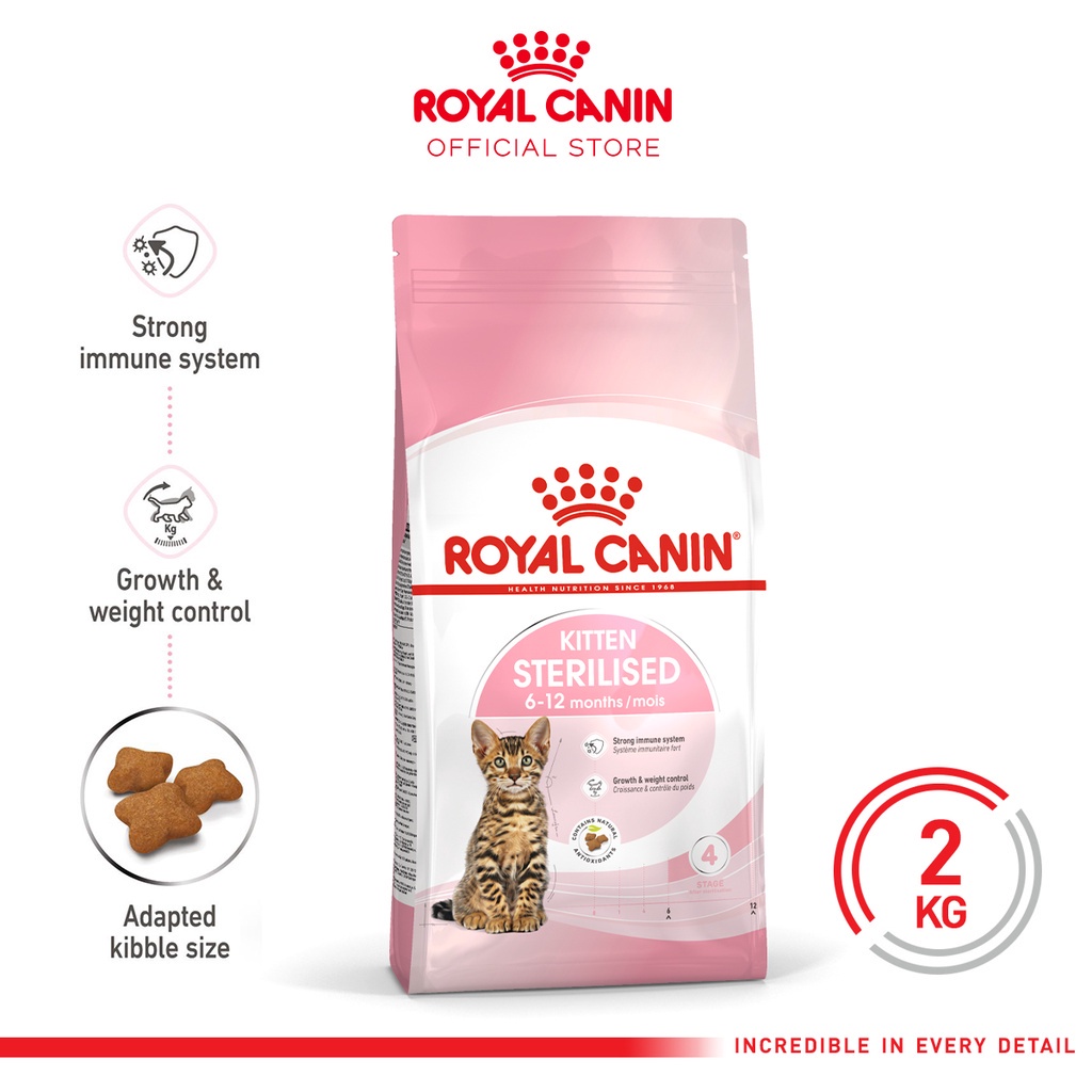 CAT FOOD ROYAL CANIN KITTEN STERILISED 2KG/ MAKANAN KUCING KITTEN 2ND AGE STERILISED  2 KG
